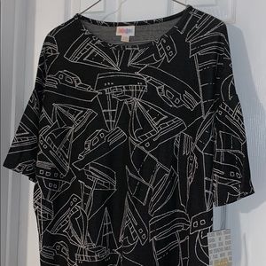 NWT Lularoe Jacquard Irma with Boats size XXS B&W
